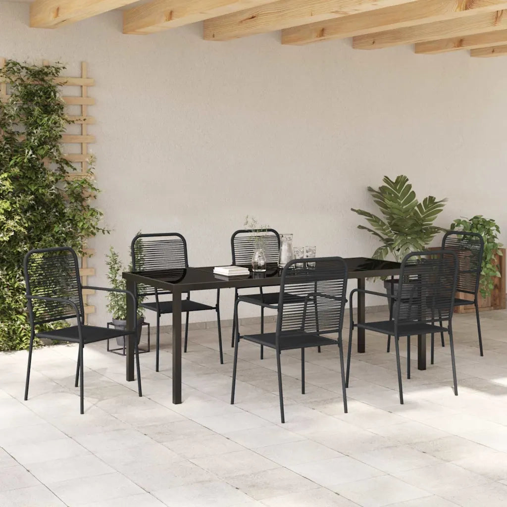 Set da Pranzo per Giardino 7 pcs Nero 3379161