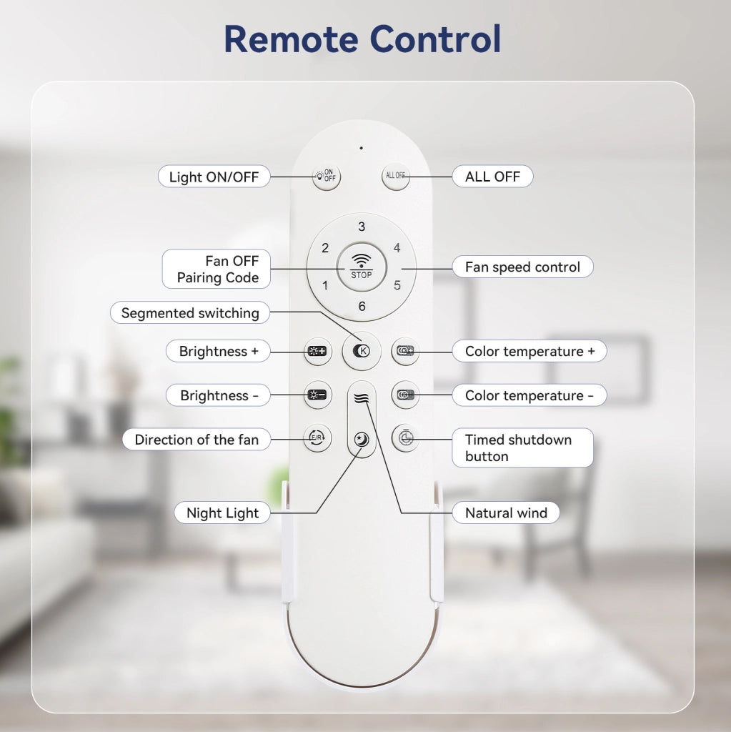 Ventilatore da soffitto reversibile con LED dimmerabile; motore DC; telecomando; legno oro
