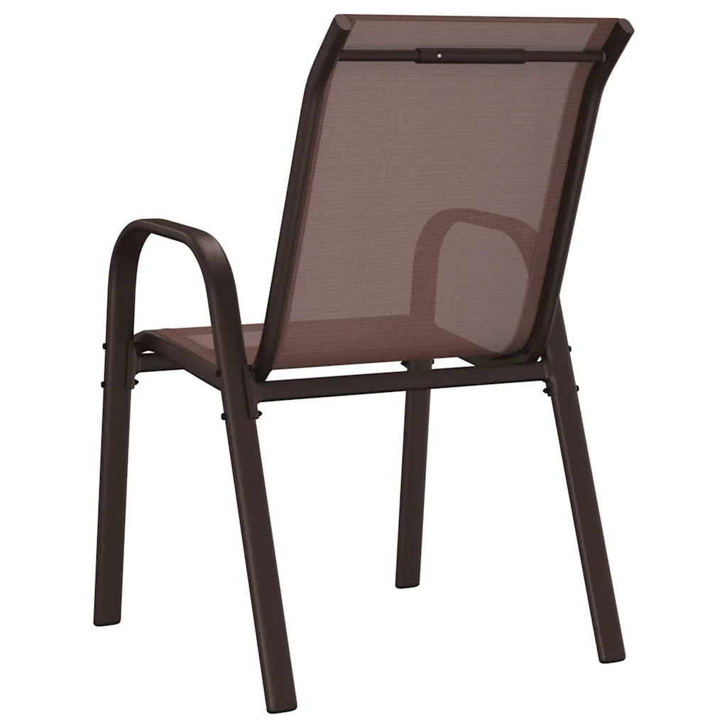 Sedie da Giardino Impilabili 2 pz in Tessuto Textilene Marrone 318779