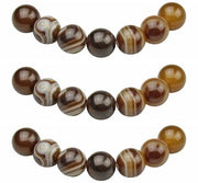 Kralen 8mm 45 pezzi con striature marroni, agata semipreziosa, gocce con foro, per la creazione di gioielli, bracciali e collane.