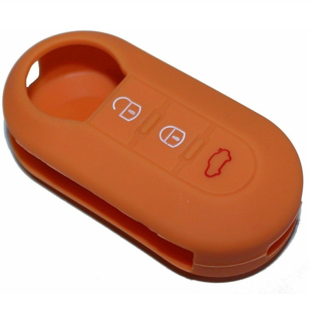 Trade Shop - Cover Chiave Guscio Fiat 500 Punto Evo Panda Bravo Telecomando Arancione -