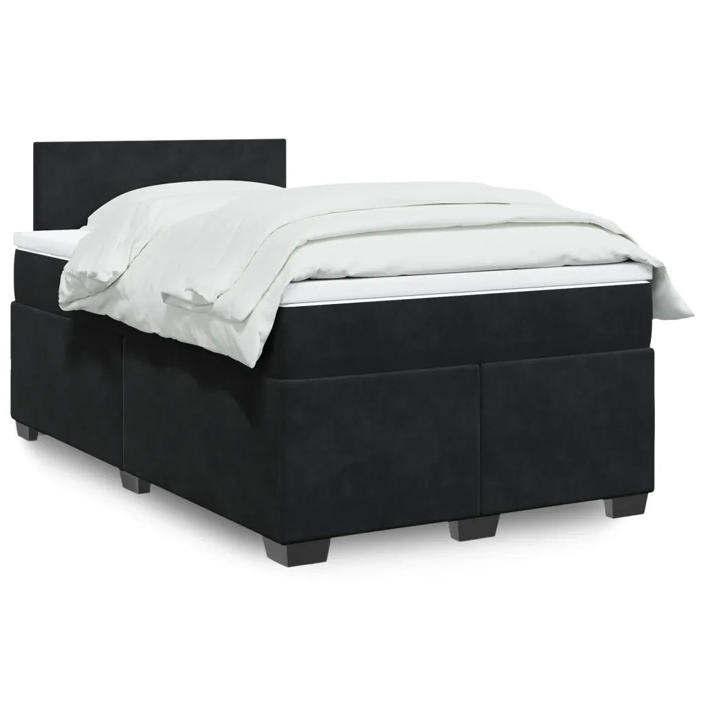 Giroletto a Molle con Materasso Nero 120x200 cm in Velluto 3286278