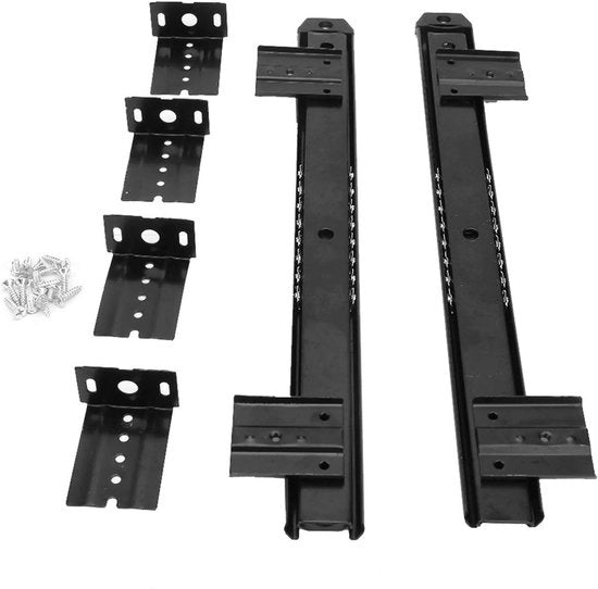 Accessori per scrivania - Beugel per tastiera con rail di scorrimento in acciaio di alta resistenza - Nero - Ghiacciaia di acciaio di alta resistenza