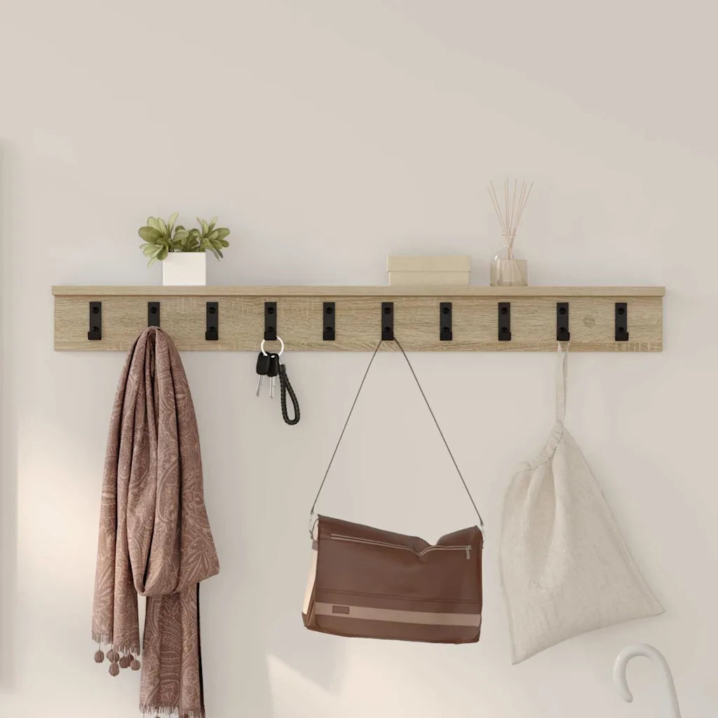 Appendiabiti a muro Rovere Sonoma 100 x 10,5 x 10,5 cm 874373