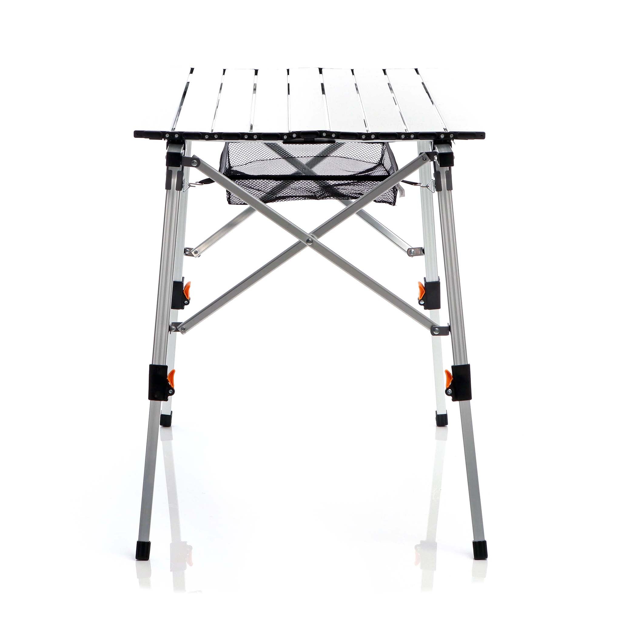 Tavolo da campeggio pieghevole e multifunzione grigio 90x53cm in alluminio