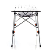 Tavolo da campeggio pieghevole e multifunzione grigio 90x53cm in alluminio