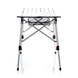 Tavolo da campeggio pieghevole e multifunzione grigio 90x53cm in alluminio