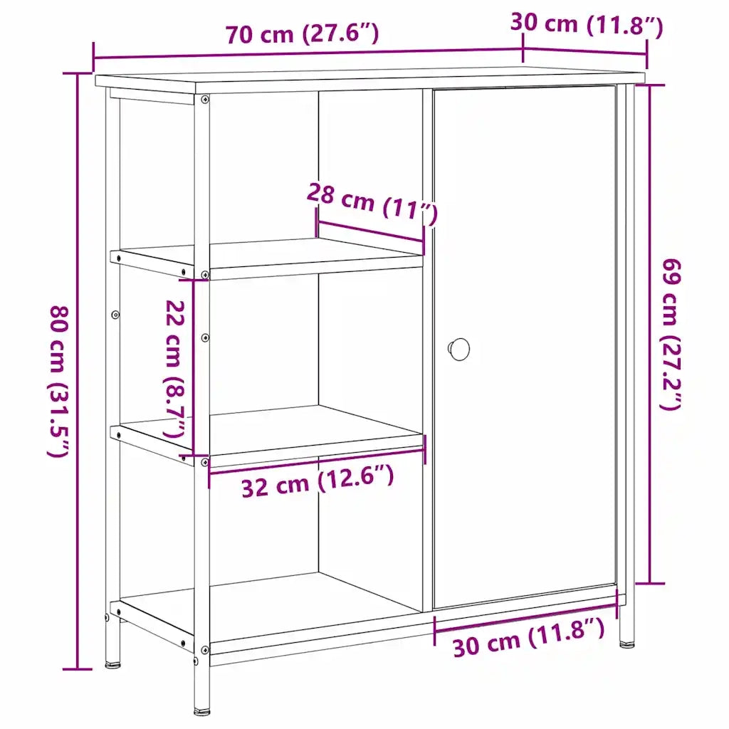Credenza | Madia | Buffet da pranzo | Armadio da pranzo Rovere artigianale 70 x 30 x 80 cm