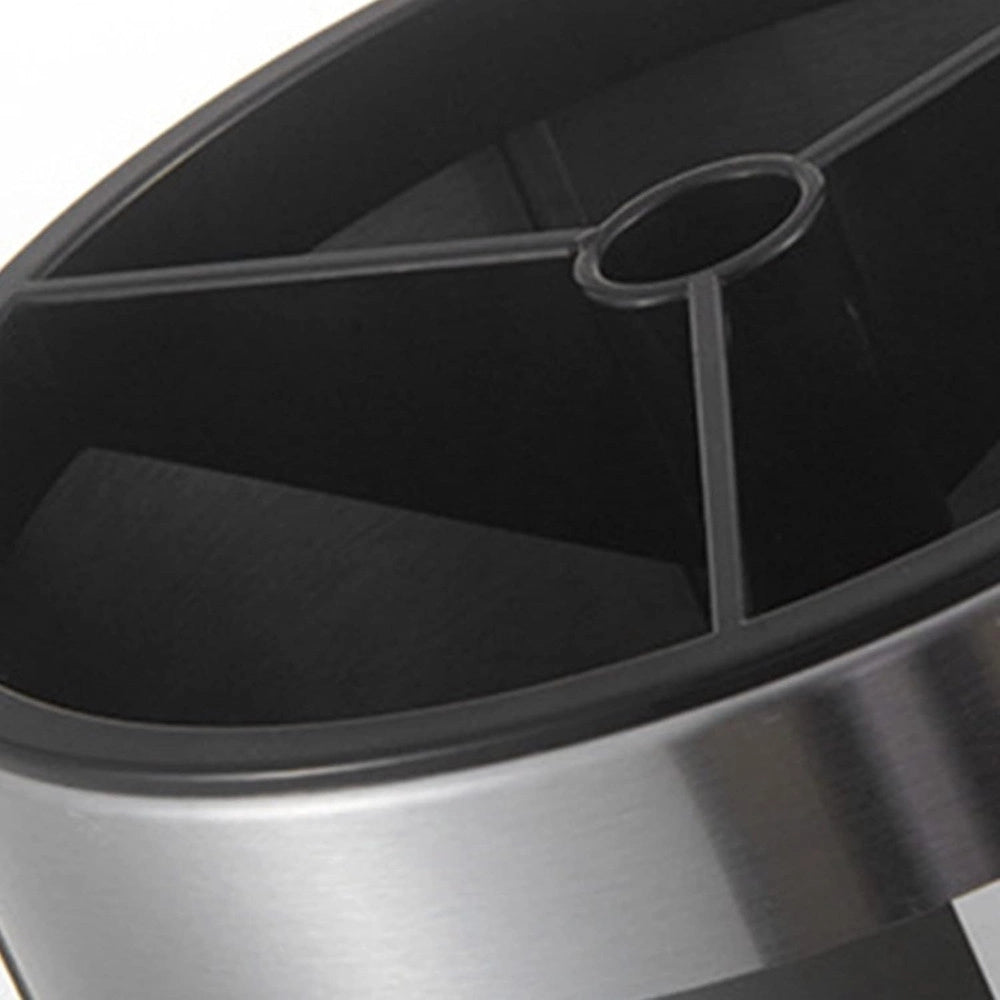 Trade Shop - Scolaposate In Acciaio Organizer Per Posate Contenitore Rotondo Portautensili Da Cucina -