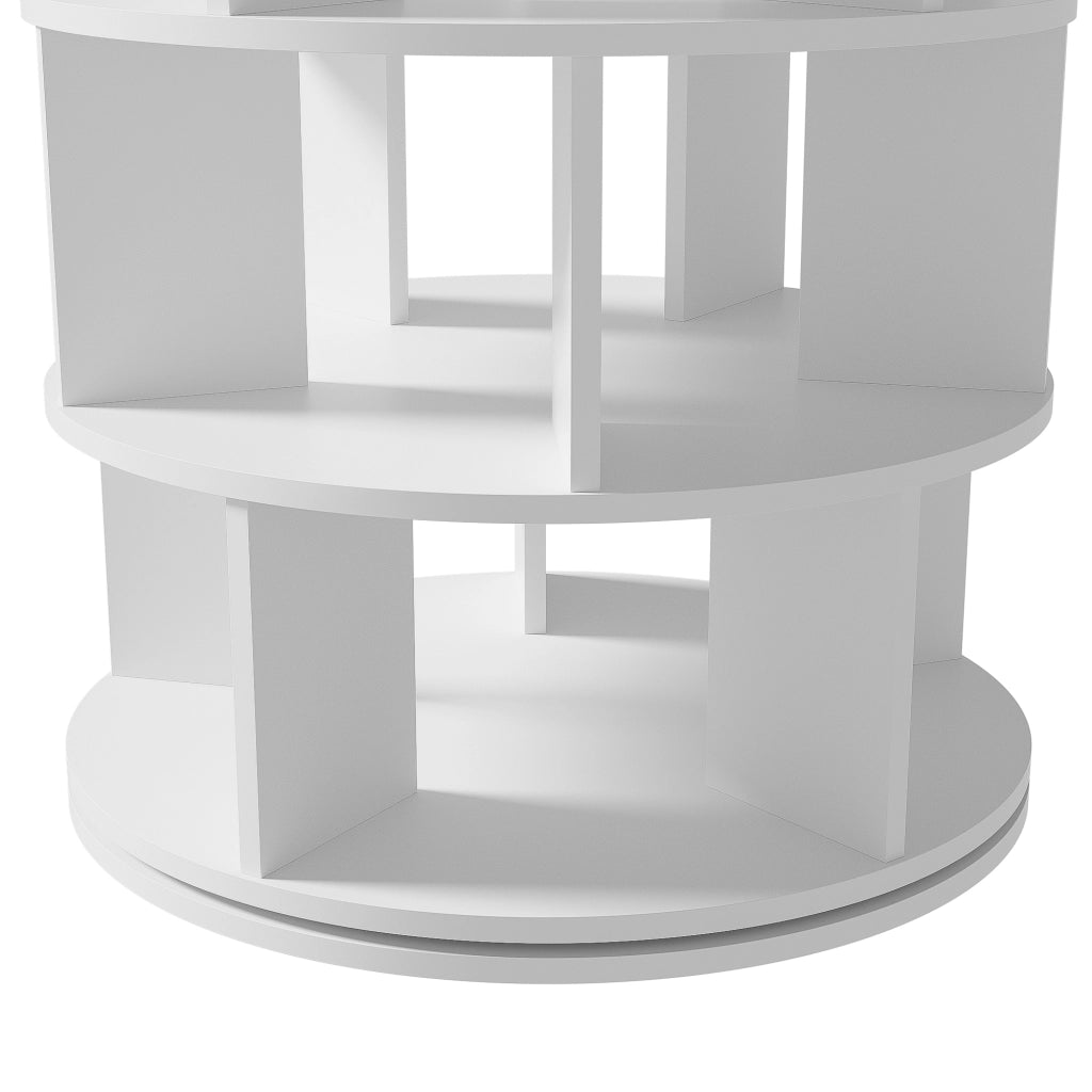Scarpiera Girevole con 5 Ripiani e 25 Scomparti; Libreria Angolare in Pannelli di Particelle Bianco 60 × 115 cm