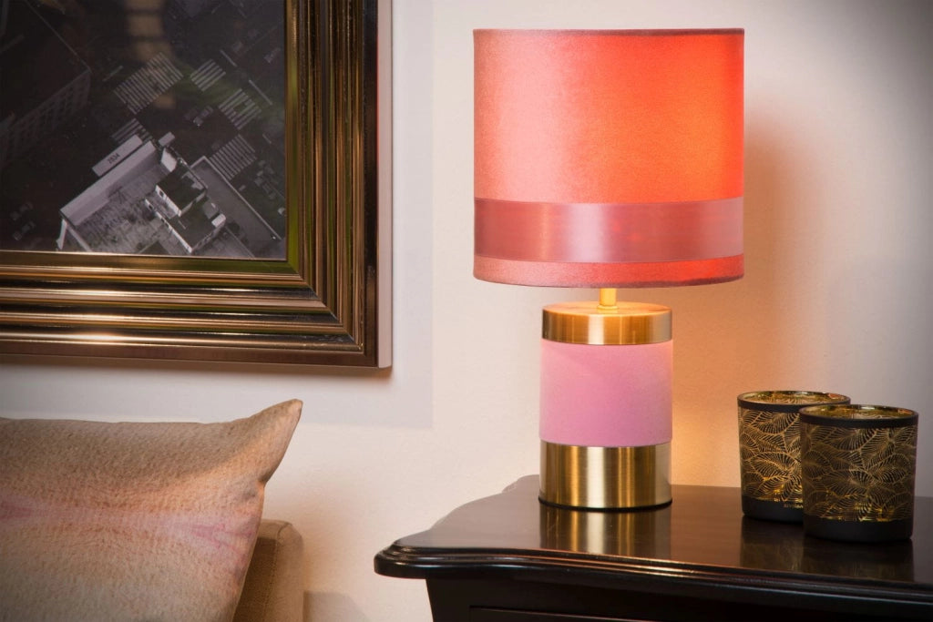 Lampada da tavolo Lucide Frizzle rosa E14 40W 32cm IP20