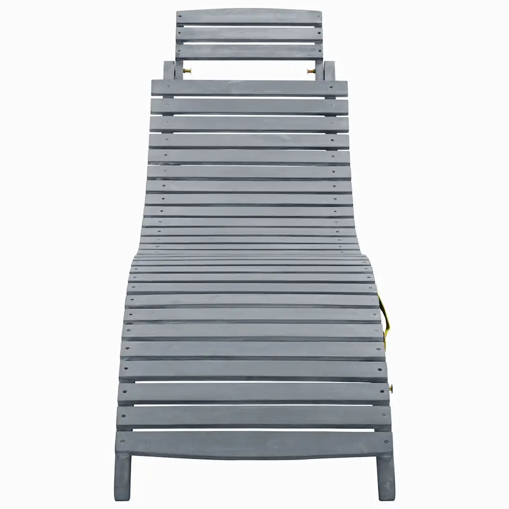 Sdraio con Cuscino Grigia in Legno Massello di Acacia cod mxl 75986