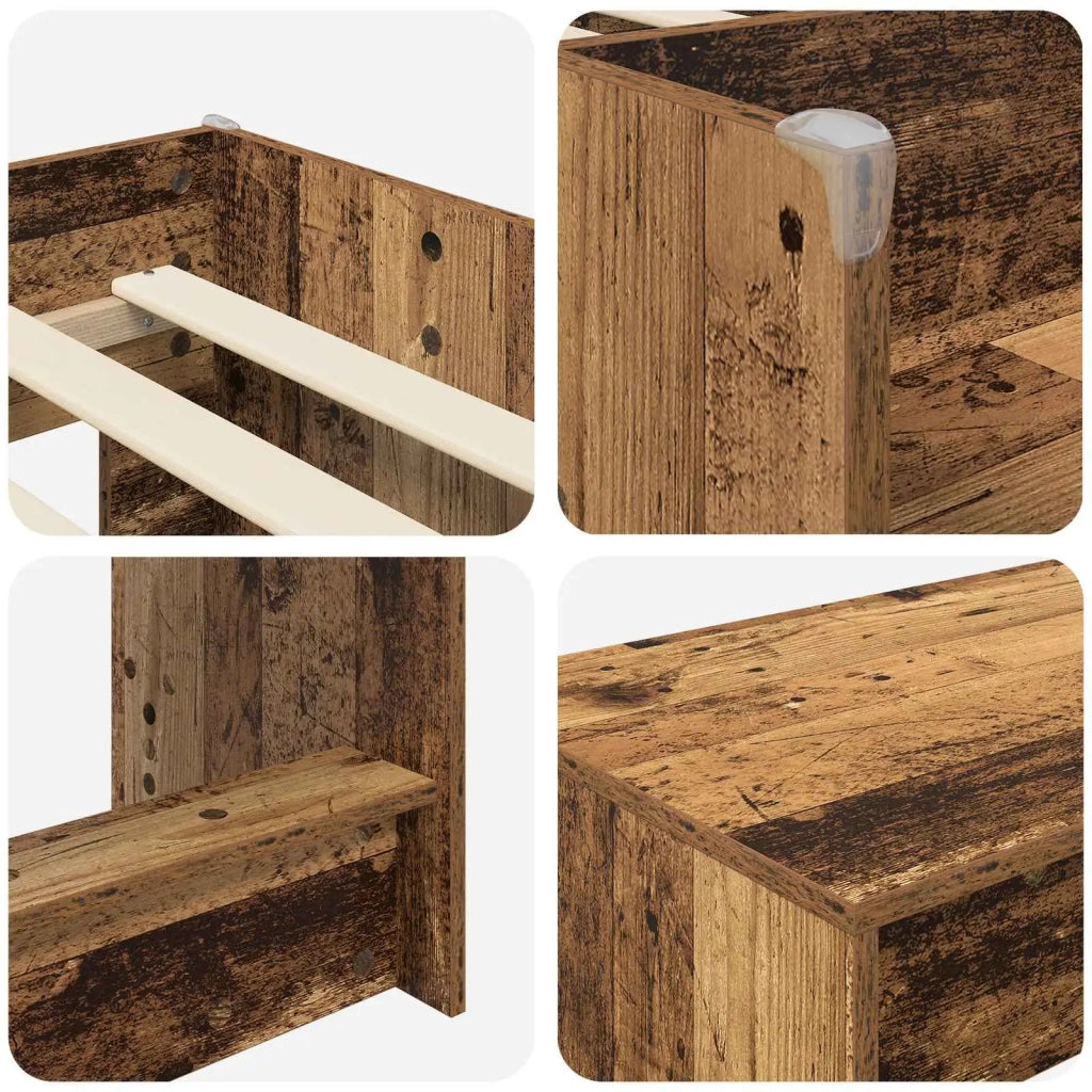 Letto alto per bambini con scrivania 2 pz Legno antico 3423460