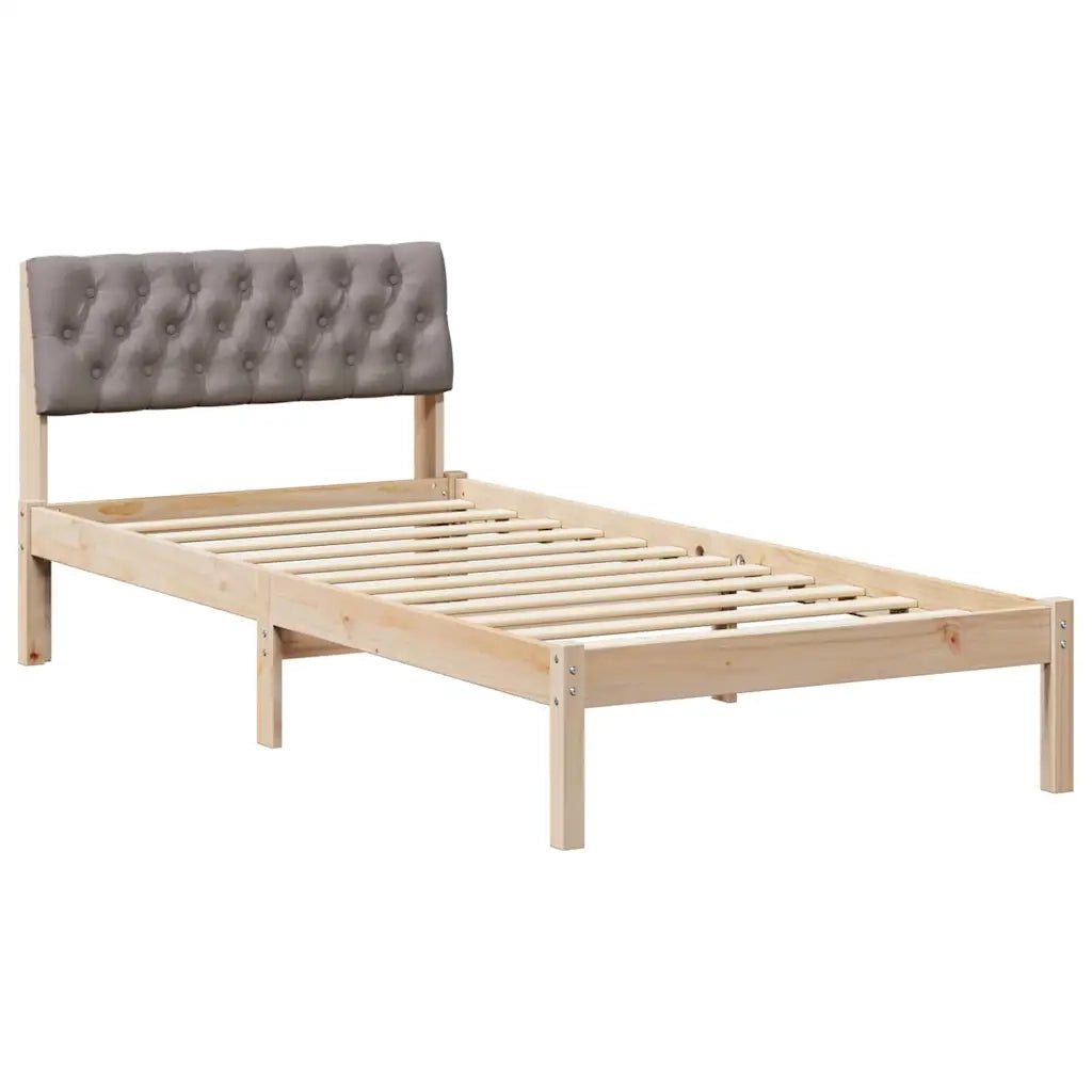 Struttura del Letto con testiera Marrone e taupe 90 x 190 cm