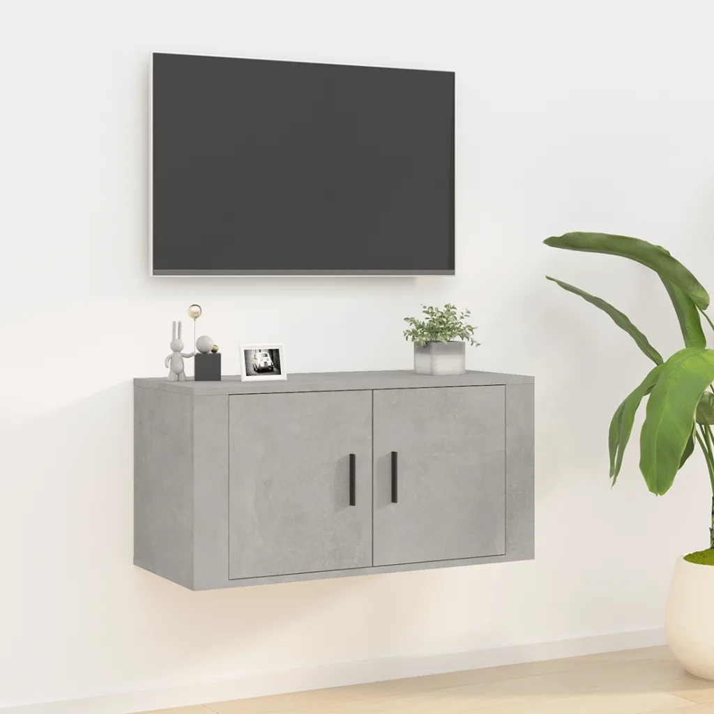 Mobile Porta TV a Parete Grigio cemento 80x34,5x40 cm 816628