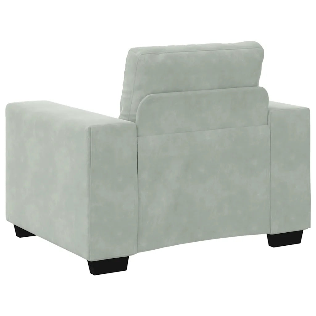 Divano Sedia-Poltrona-Sofa Relax Grigio Chiaro 60 cm Velluto 472890