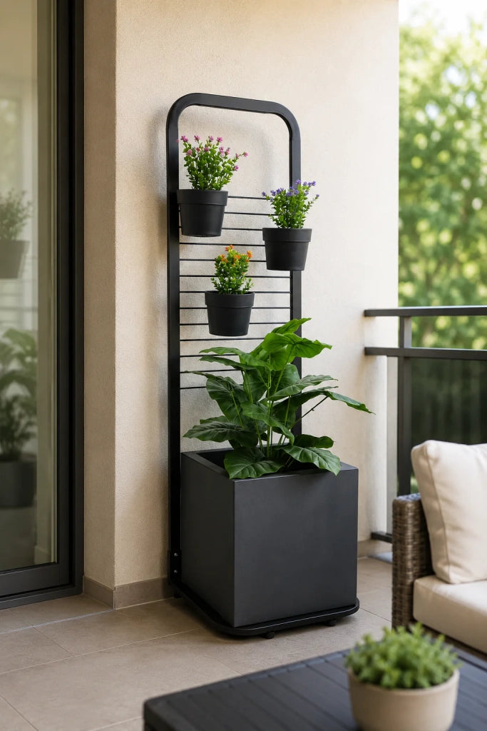Tecnokit Fioriera Verticale Anthea Monofacciale | Completa di Vaso Modus Quadro | Made in Italy