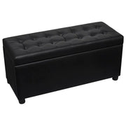 Sgabello con Contenitore in Pelle Artificiale Nero 242407
