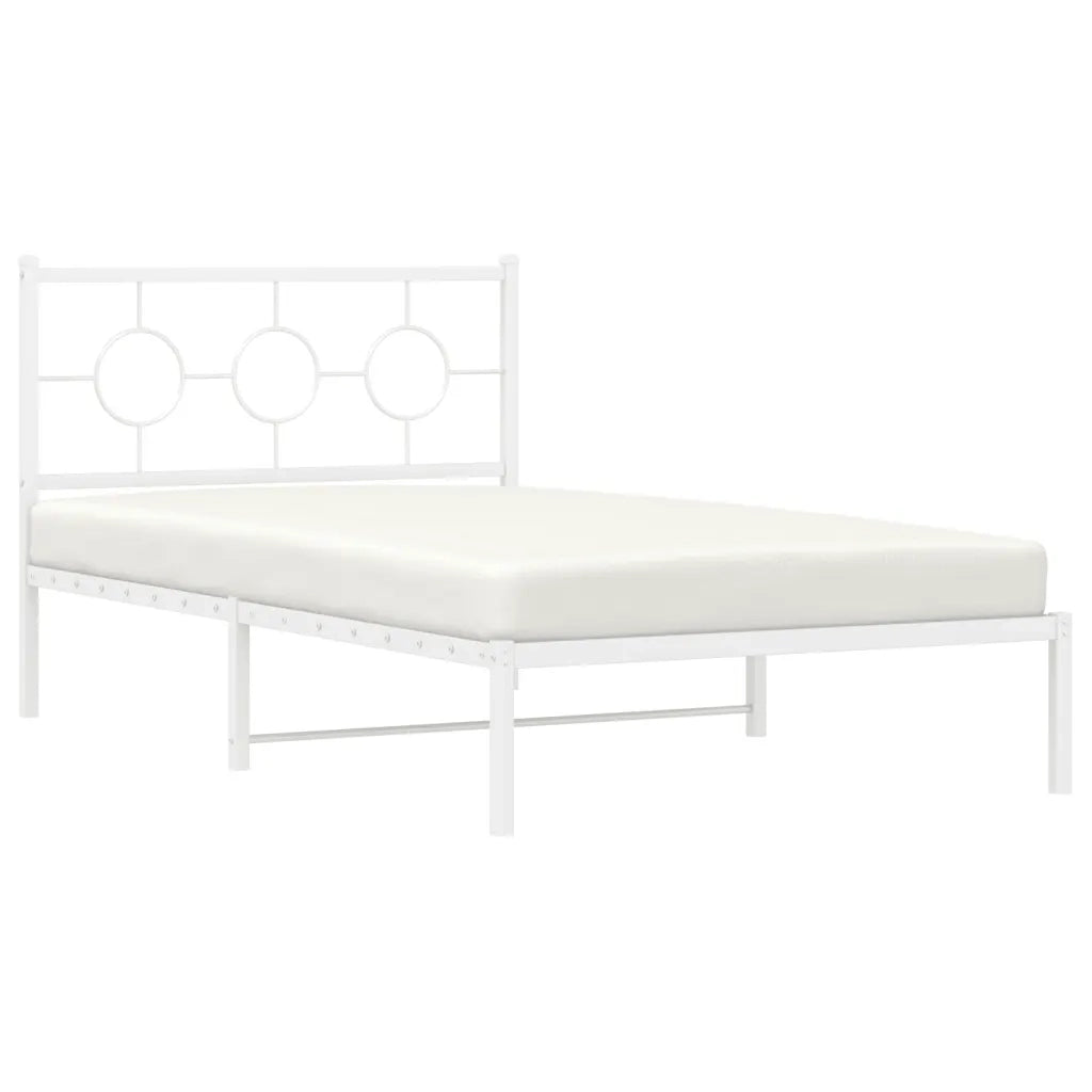 Giroletto con Testiera Metallo Bianco 107x203 cm 376271