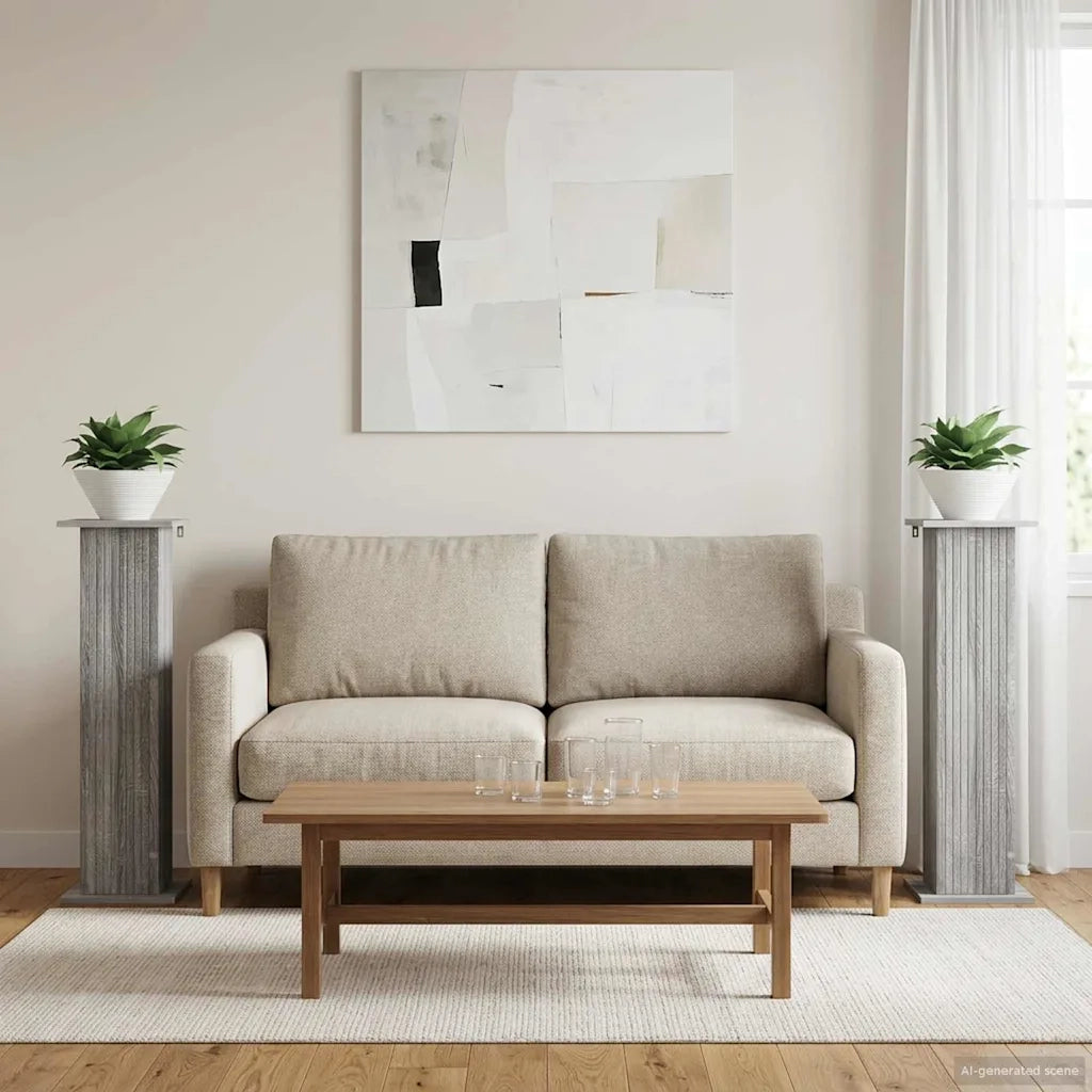 Supporto per piante | Sostegno per piante 2 pz Grigio Sonoma 30,5 x 30 x 100,5 cm