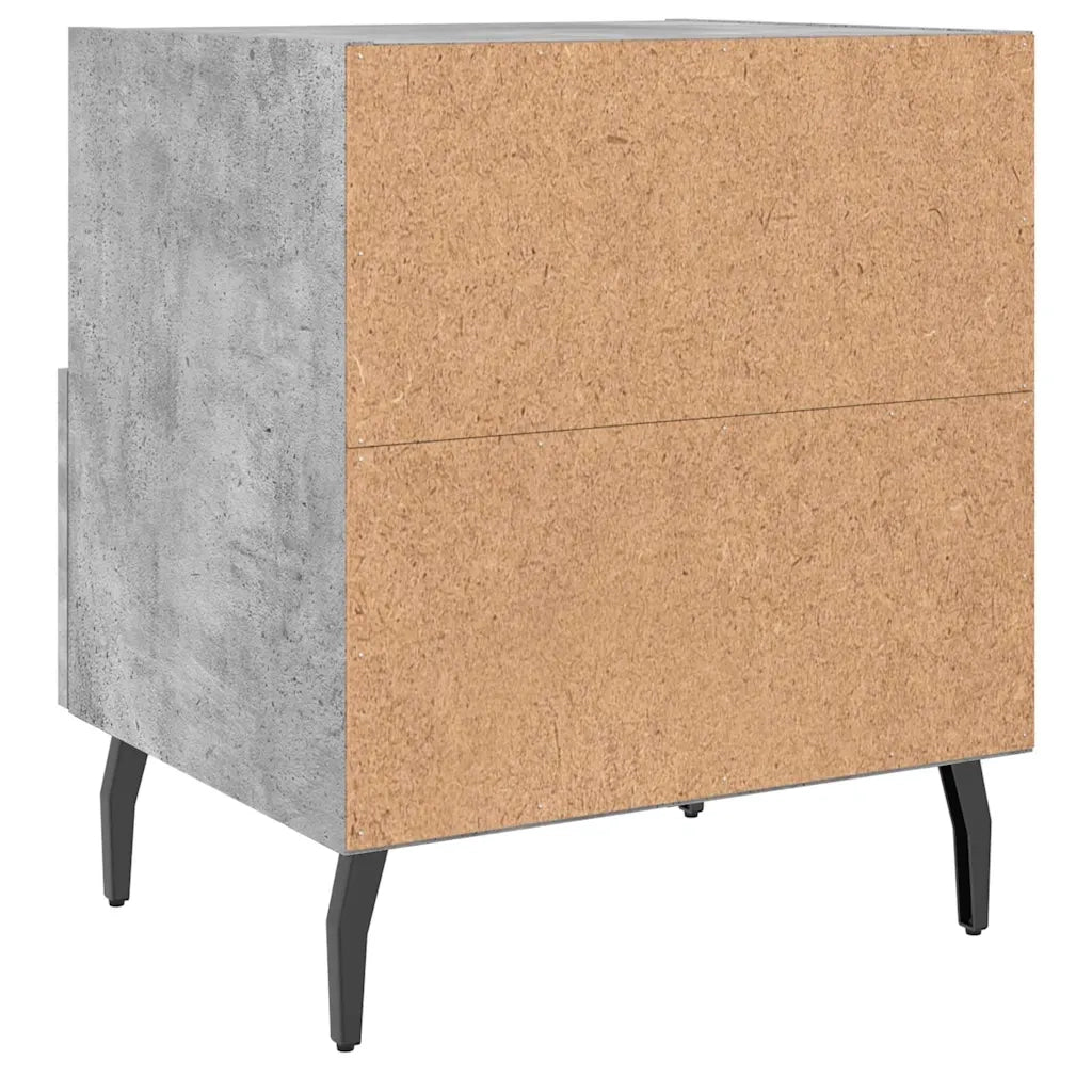 Comodini 2 pz Grigio Cemento 40x35x47,5 cm in Legno Multistrato 827477
