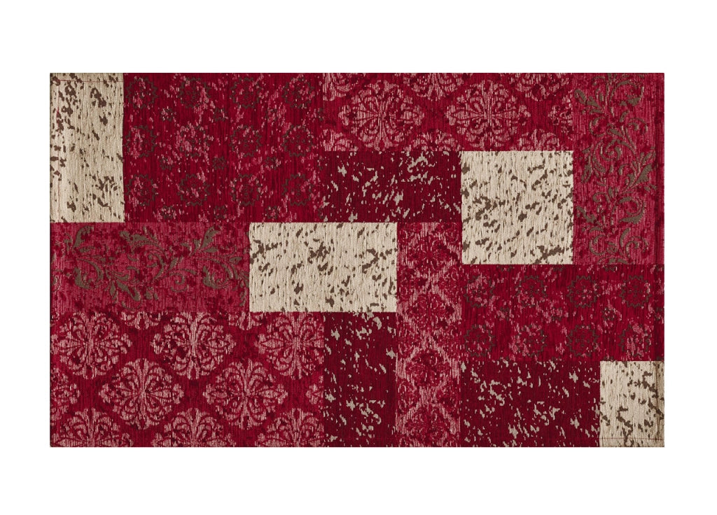 Tappeto Velour Antiscivolo Da Camera E Salotto Disegno Saturno Rosso By Suardi - 85x150 cm - Rosso