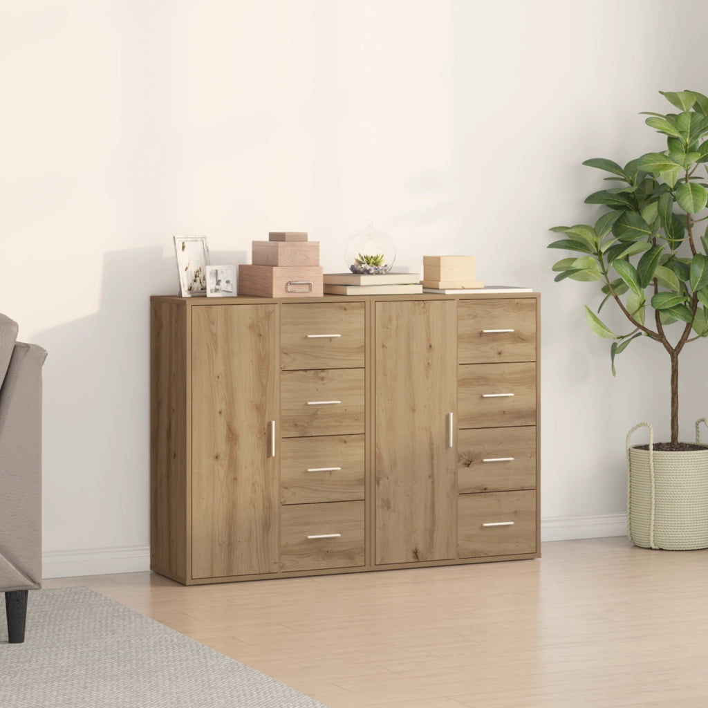 Credenze 2 pcs Rovere Artigianale 60x31x84 cm Legno Ingegnerizzato
