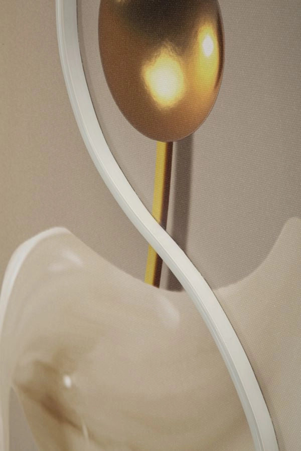 Stampa con LED su Tela Abstract 80x4x120 cm in Tela e Plastica e MDF Multicolor
