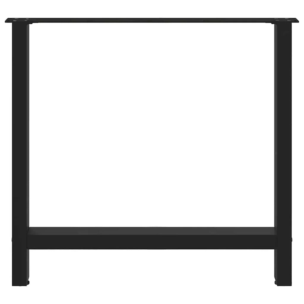 Set di 2 gambe per tavolo da pranzo moderne geometriche e robuste in acciaio nero 70 x 73 cm 02_0057548
