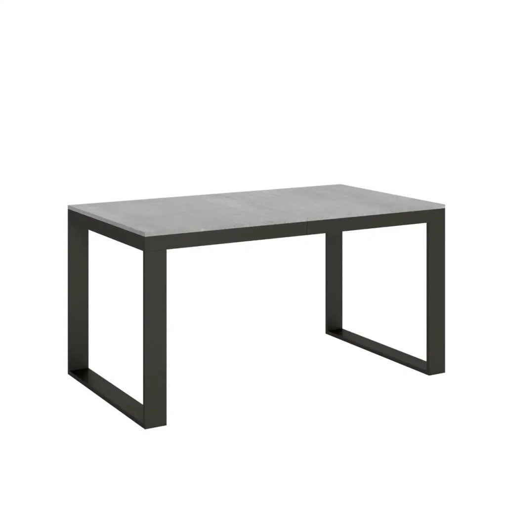 Tavolo allungabile 160/420x90 cm Tecno Evolution colore cemento telaio e gambe antracite