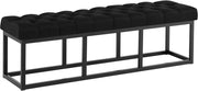Panca design AMUN in metallo nero opaco e tessuto nero,150 cm