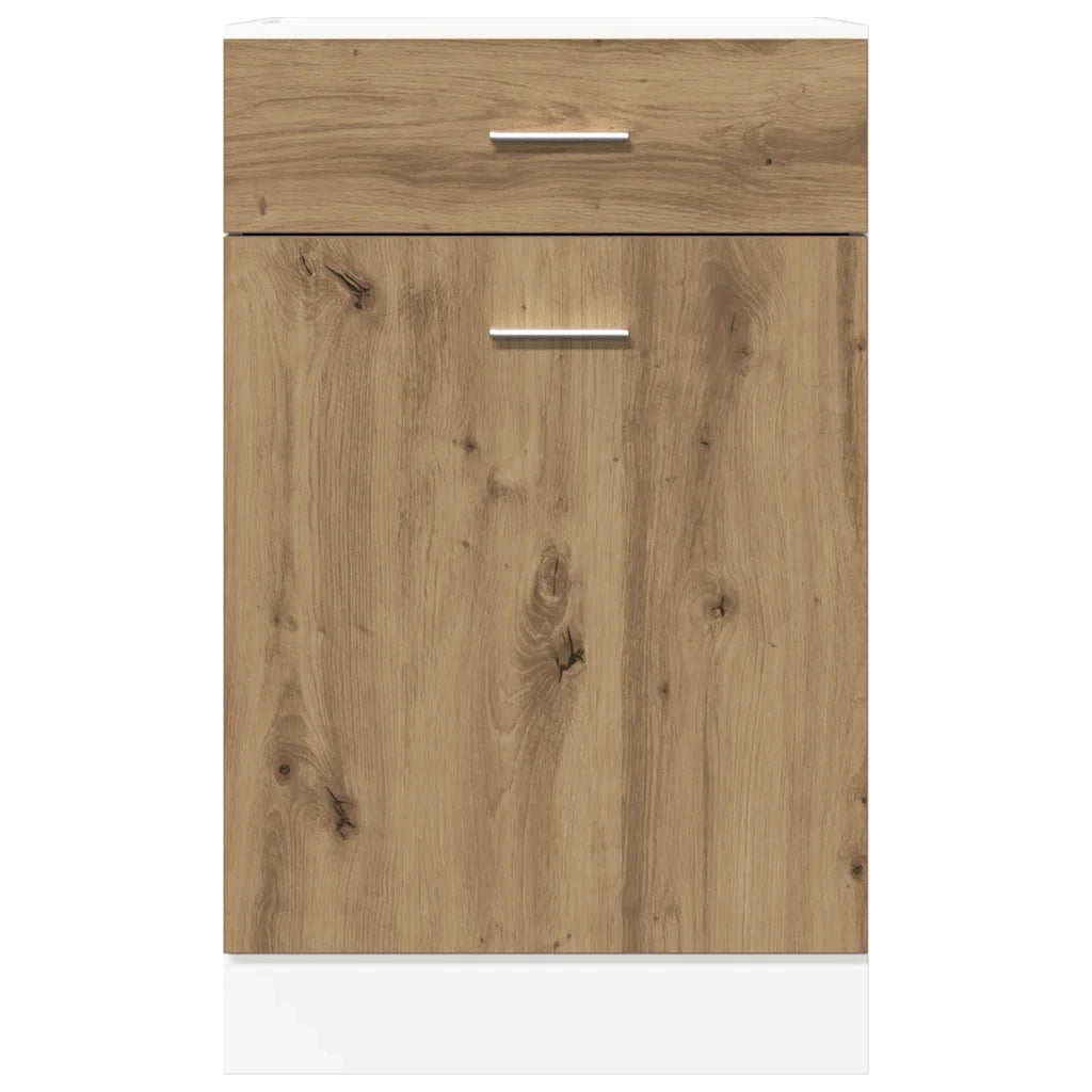 Mobiletto da cucina di design pratico e con ampio spazio contenitivo 40 x 46 x 81 cm finitura in rovere ingegnerizzato realizzato artigianalmente 02_0050739