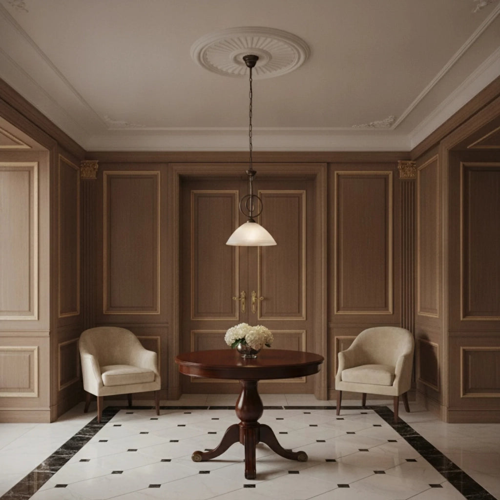 Lampadario Rustico Milly 1 Luce Marrone e Bianco LuceArt Classic