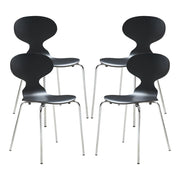 Set di 4 sedie da pranzo dal design moderno e robusto in nero/cromo 03_0009838
