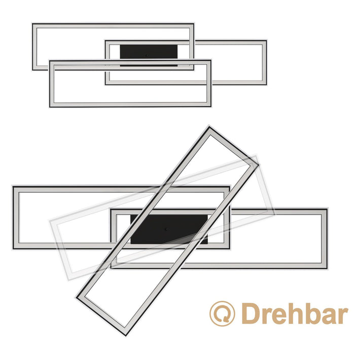 ZMH Lampada da soffitto LED grande dimmerabile telecomando RGB 50W per camera letto