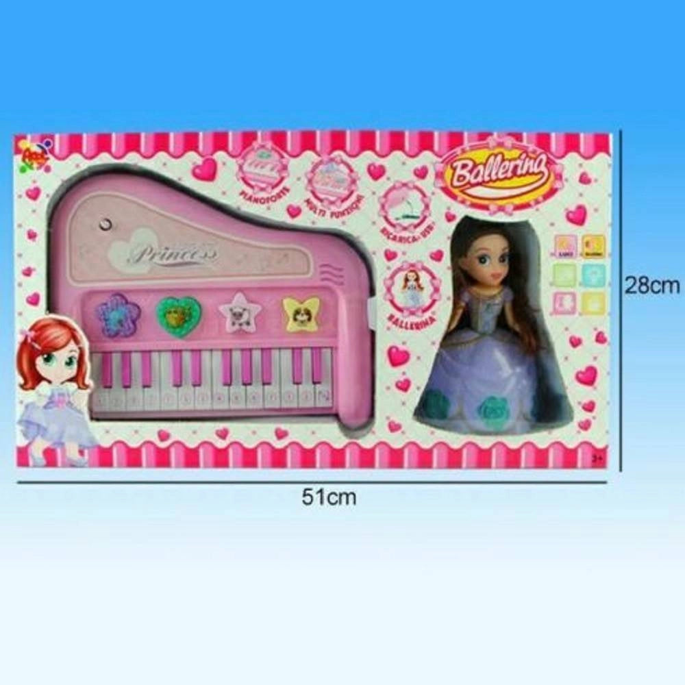 Trade Shop - Ballerina Pianola Princess Con Bambola Giocattolo Gioco Bambini -