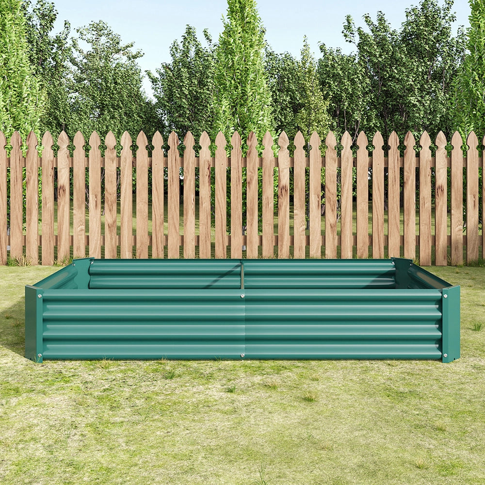 Aiula rialzata-Xylo-Metallo-design stabile, antiruggine, senza fondo, per orto/giardino