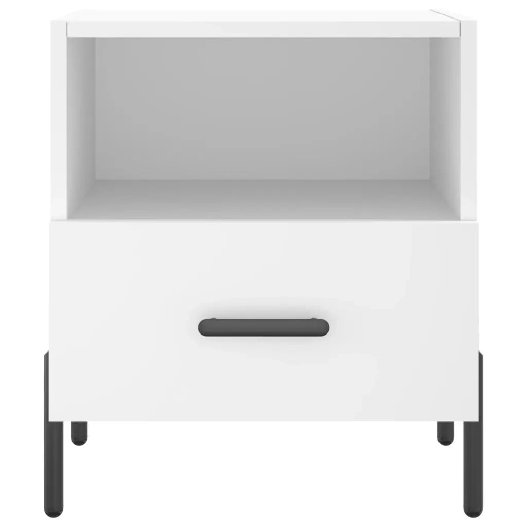 Set di 2 Comodini | Armadio da Notte | Mobiletto da notte Bianchi 40x35x47,5 cm in Legno Multistrato