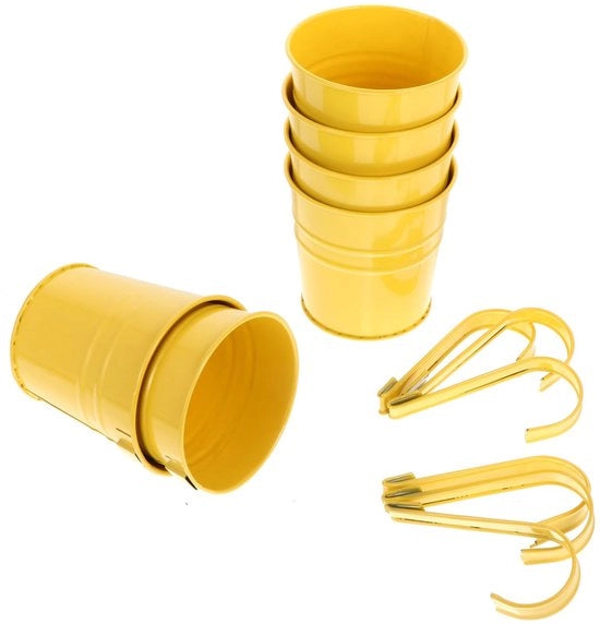 Set di 6 vasi da fiori appesi in metallo con foro di drenaggio vaso da fiori appeso vaso da fiori per esterni vaso da fiori per balcone vaso da fiori per interni vaso da fiori in metallo con foro di drenaggio 6 pezzi