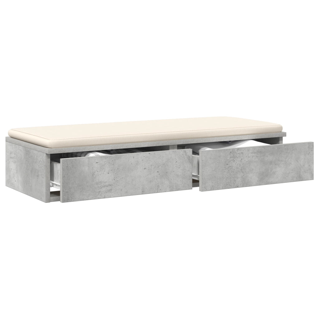 Cassetti Letto Grigio Cemento 75x36,5x16,5 cm in Legno Ingegnerizzato