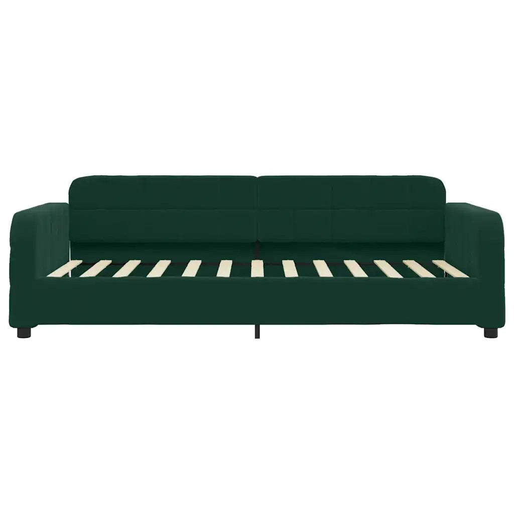 Divano Letto Estraibile Cassetti Verde Scuro 100x200cm Velluto 3196986
