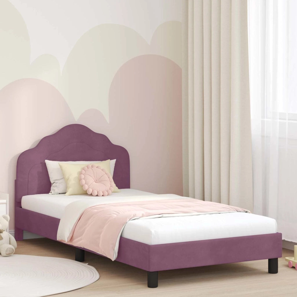 Struttura letto bambini con testata Viola 80 x 200 cm Velluto