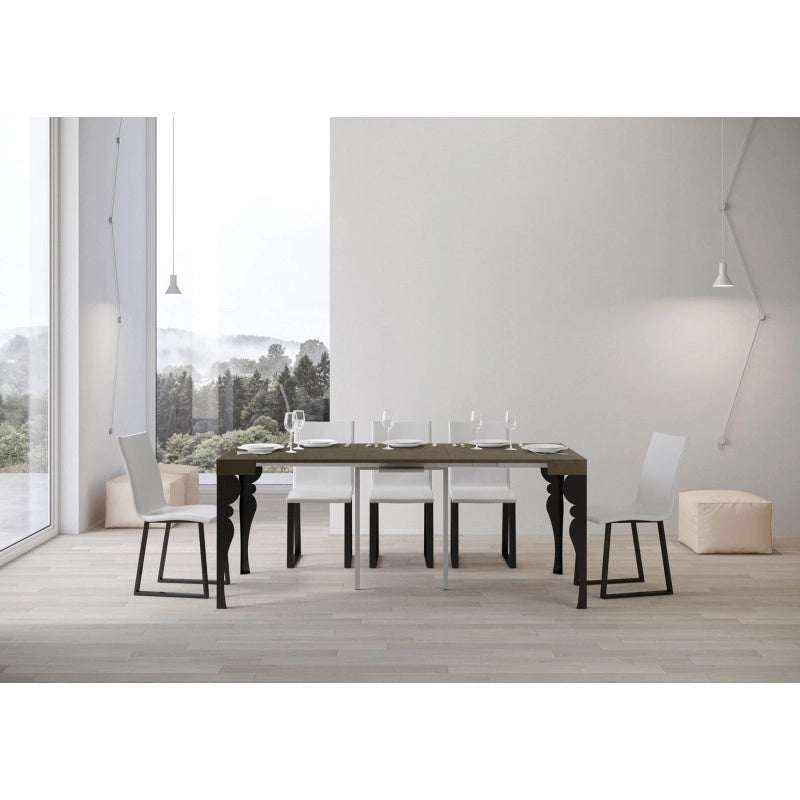 Consolle allungabile 90x40/300 cm Paxon telaio Antracite - Tortora