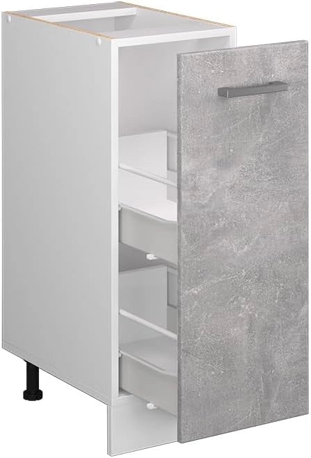 Mobile cucina sottotetto R-Line, Cemento/Bianco, 80 cm con 2 porte