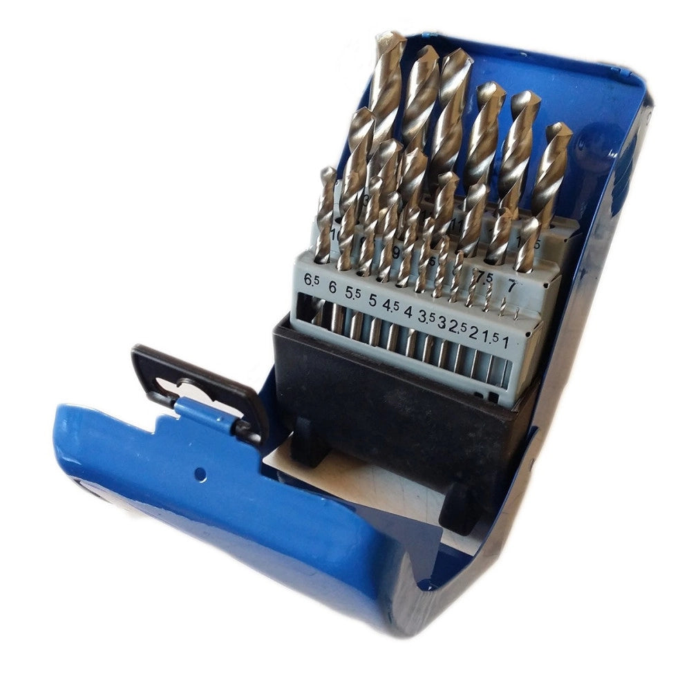 Trade Shop - Set 25 Punte Per Trapano In Titanio Kit Punte Ferro Misure 1 A 13 Cm + Custodia -