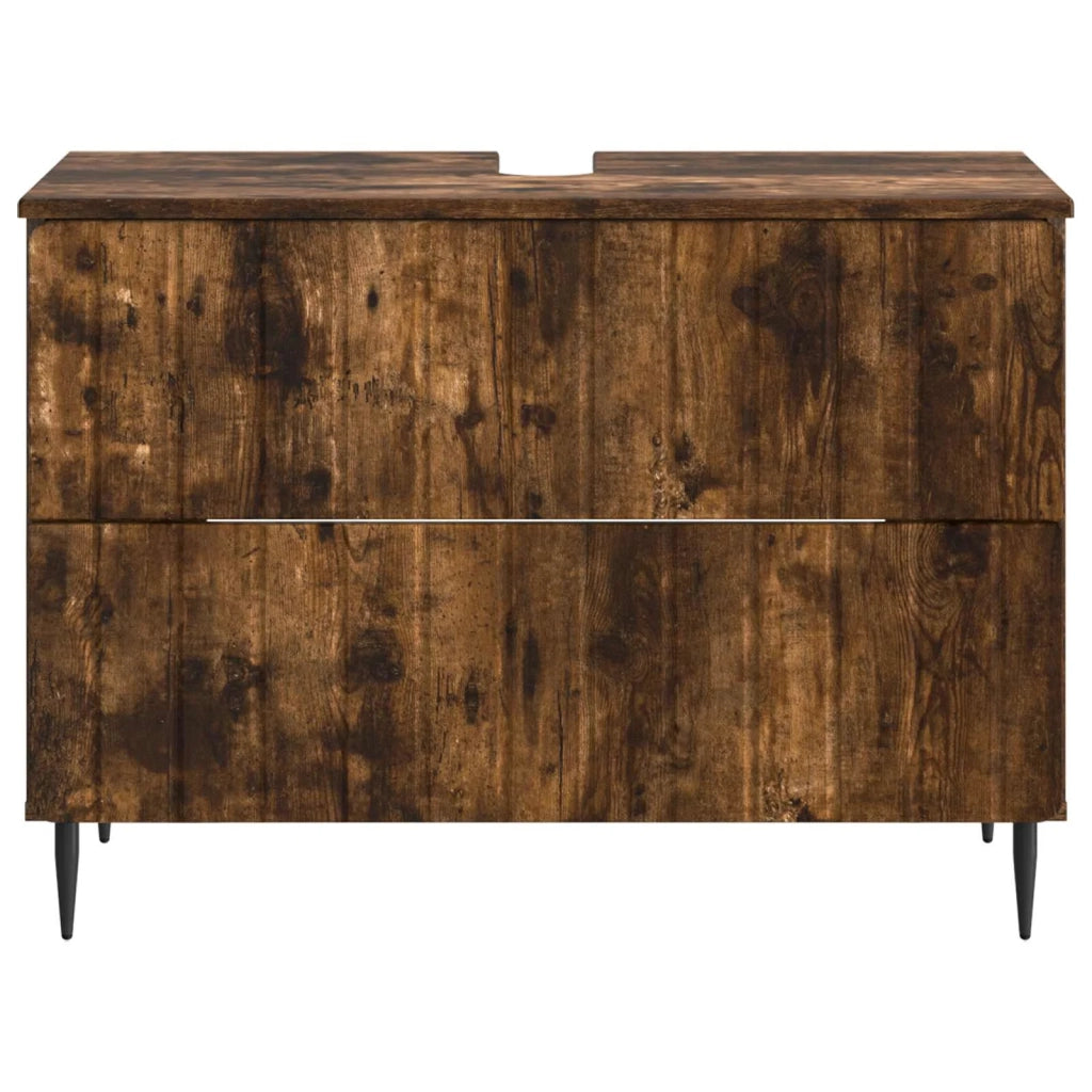 Armadio per Lavabo da Bagno ZWOLLE Rovere Fumo 896360