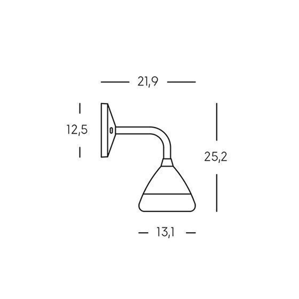 Applique Contemporanea Graal Alluminio Tortora 1 Luce Led 20W 3000K