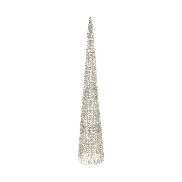 Decorazione luminosa natale amicasa 9493974 cono silver