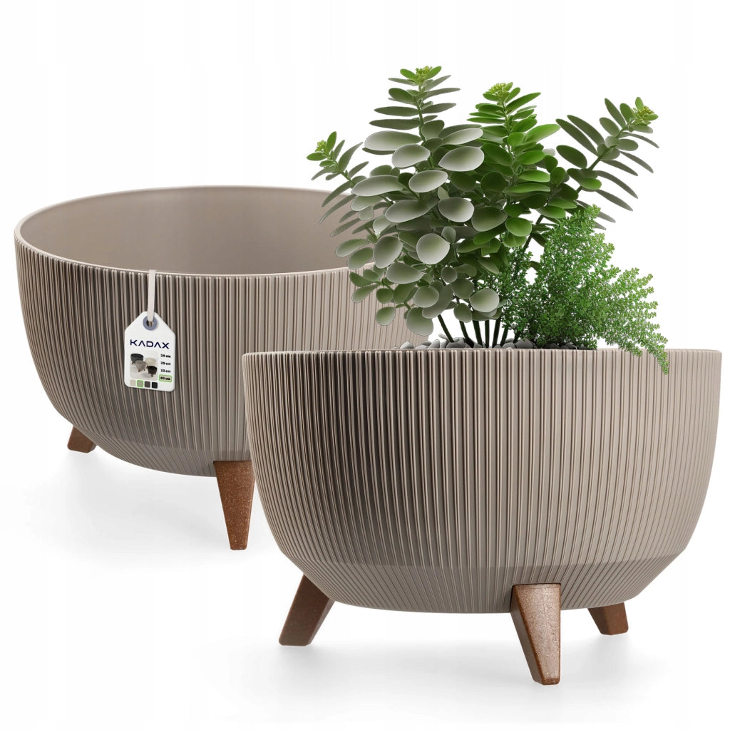 Vaso da giardino KADAX con gambe per fiori, grande ciotola rotonda da 40 cm