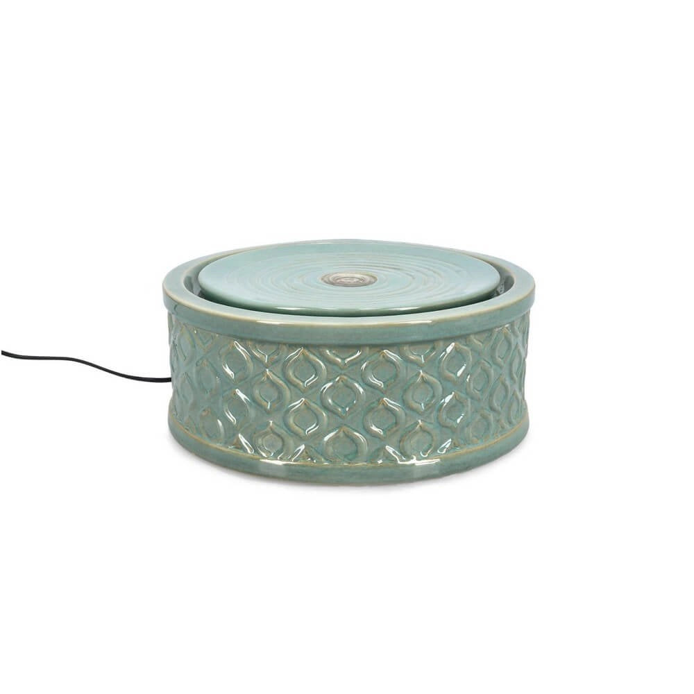 Fontana da Giardino Ceramica Verde Moderna 33,5 cm - ELARIS